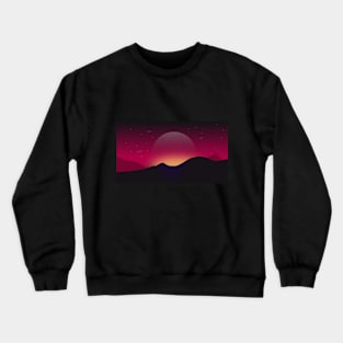 Moon in the night sky Crewneck Sweatshirt